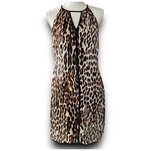 Worthington MIDI Keyhole Cheetah Print Leopard Print Summer Dress